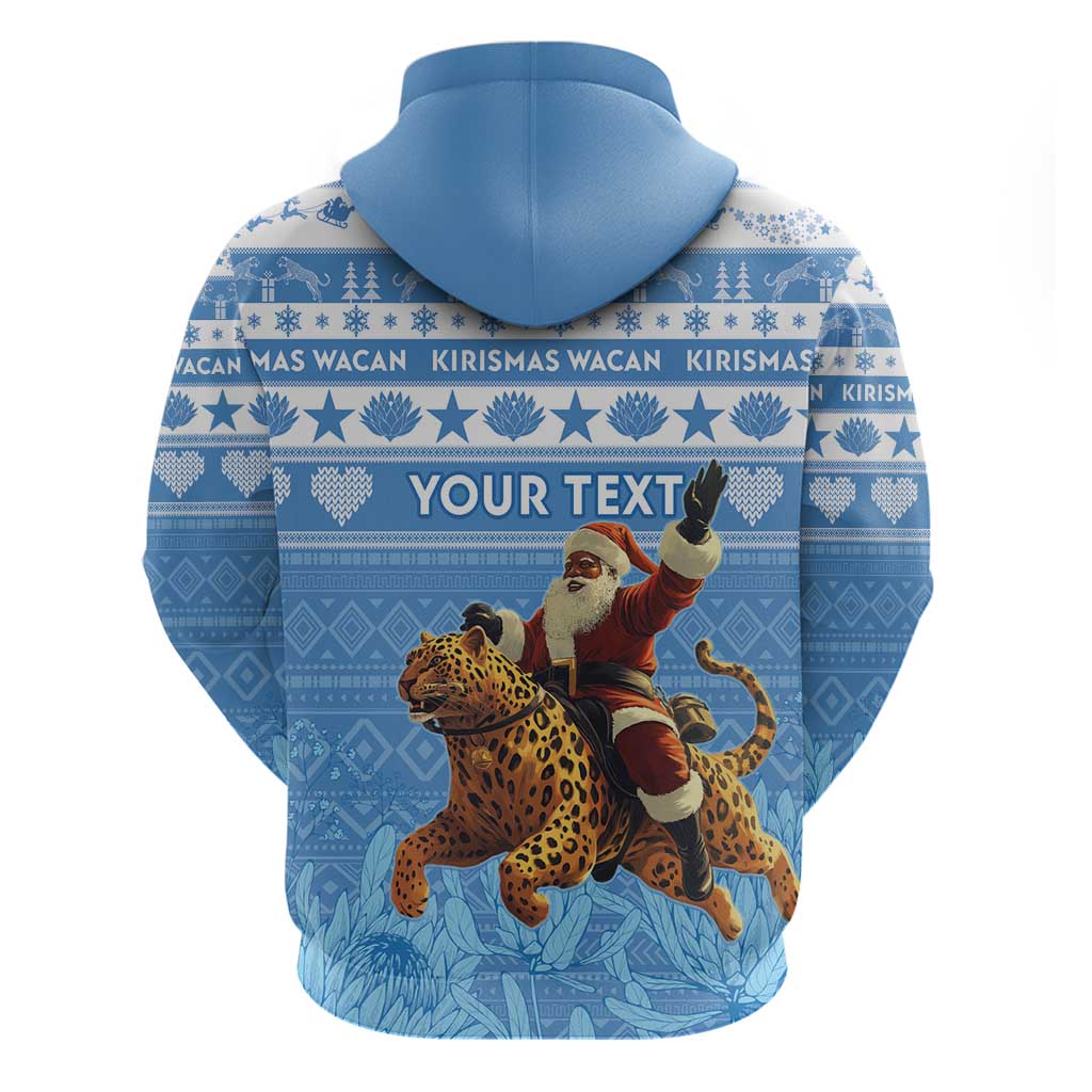 Personalised Somalia Christmas Hoodie Black Santa Riding Leopard Kirismas Wacan LT15
