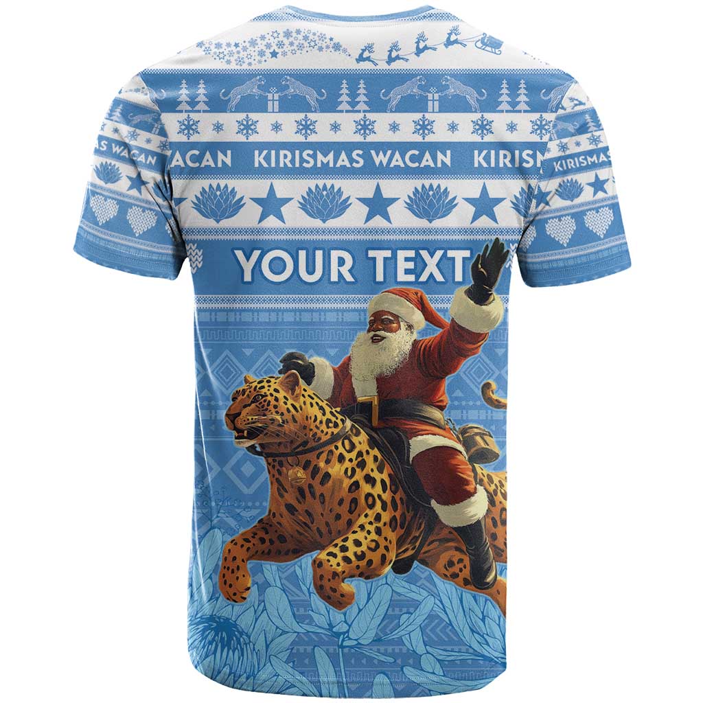 Personalized Afro Somalia Christmas T shirt Black Santa Riding Leopard - African Pattern LT15