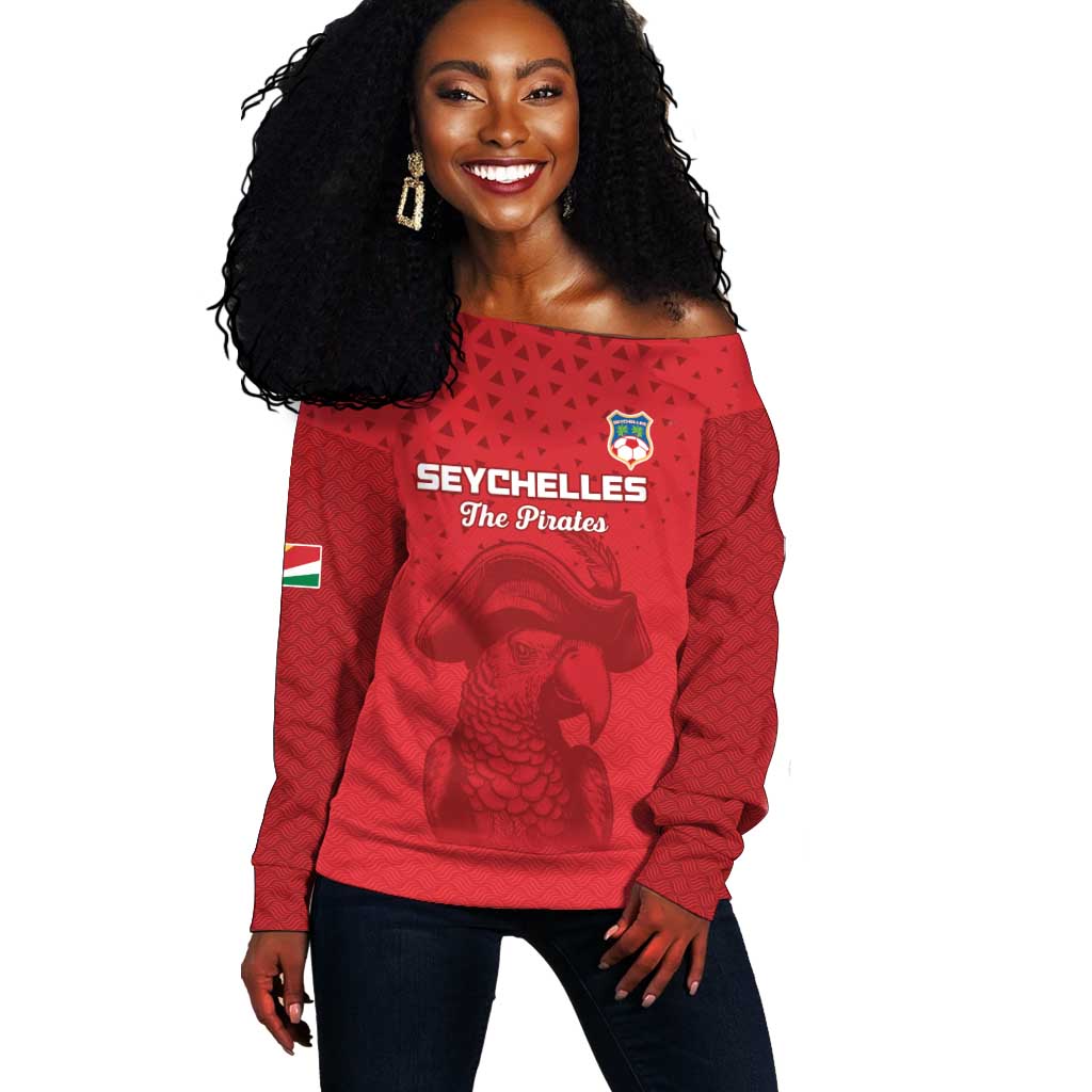 Custom Afro Seychelles Football Off Shoulder Sweater Pirate Parrot LT15