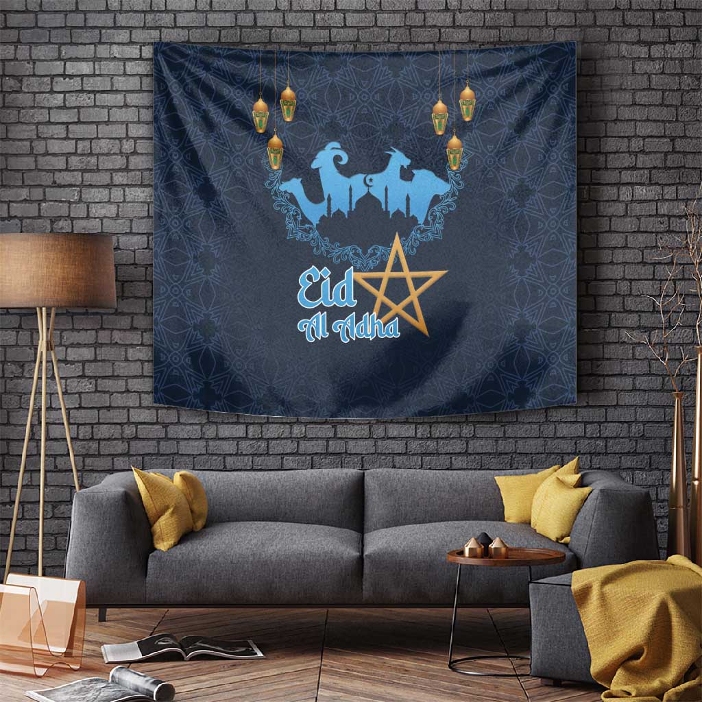 Happy Eid Al-Adha Tapestry Morocco Mubarak LT15