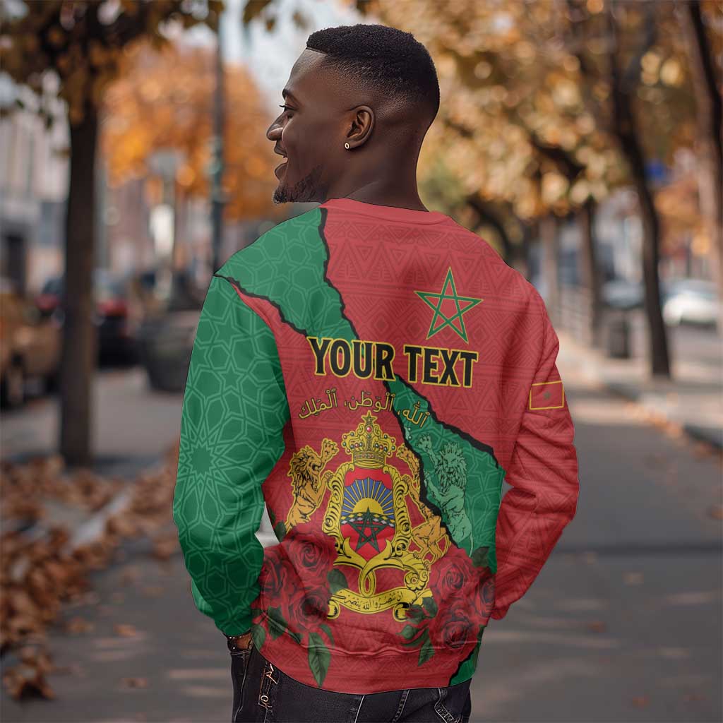Personalised Morocco Sweatshirt Coat Of Arms - Islamic Mix African Patterns LT15