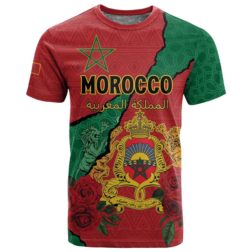 Personalised Morocco T shirt Coat Of Arms - Islamic Mix African Patterns LT15