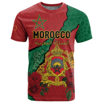 Personalised Morocco T shirt Coat Of Arms - Islamic Mix African Patterns LT15