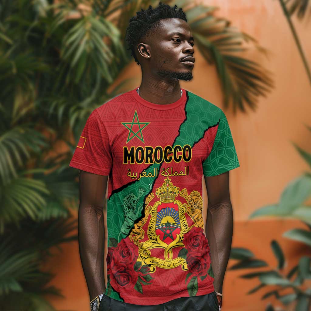 Personalised Morocco T shirt Coat Of Arms - Islamic Mix African Patterns LT15