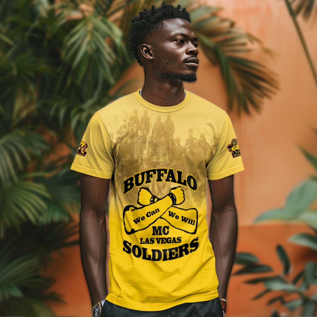 Personalized Buffalo Soldier T shirt African American Heroes - Yellow LT15