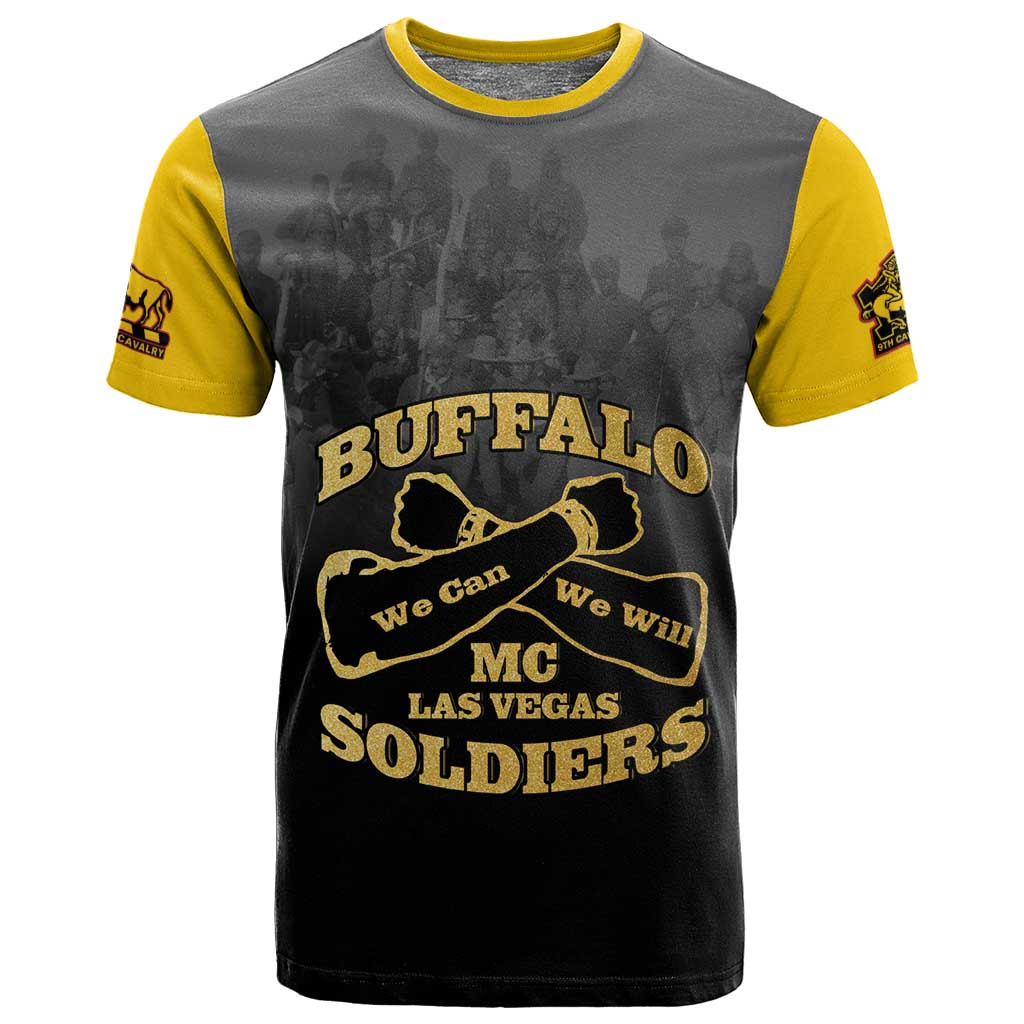 Personalized Buffalo Soldier T shirt African American Heroes - Black LT15