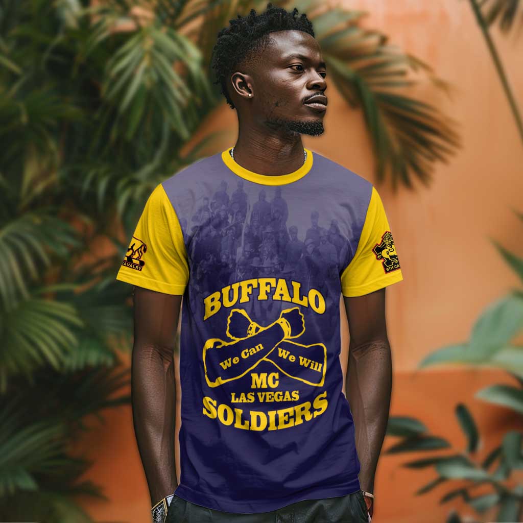 Personalized Buffalo Soldier T shirt African American Heroes - Navy Blue LT15