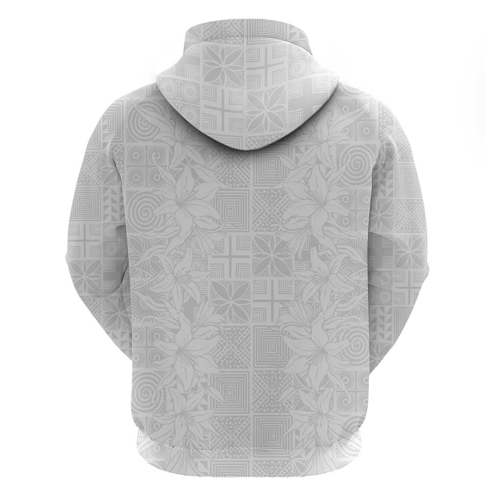 Nigeria Osun-Osogbo Festival Hoodie White Lily Lei With Yoruba Pattern LT15