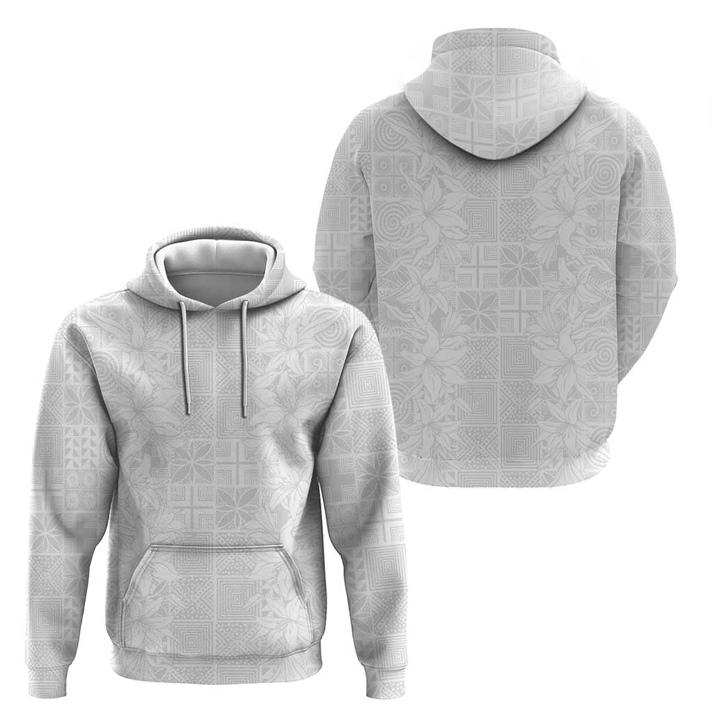 Nigeria Osun-Osogbo Festival Hoodie White Lily Lei With Yoruba Pattern LT15