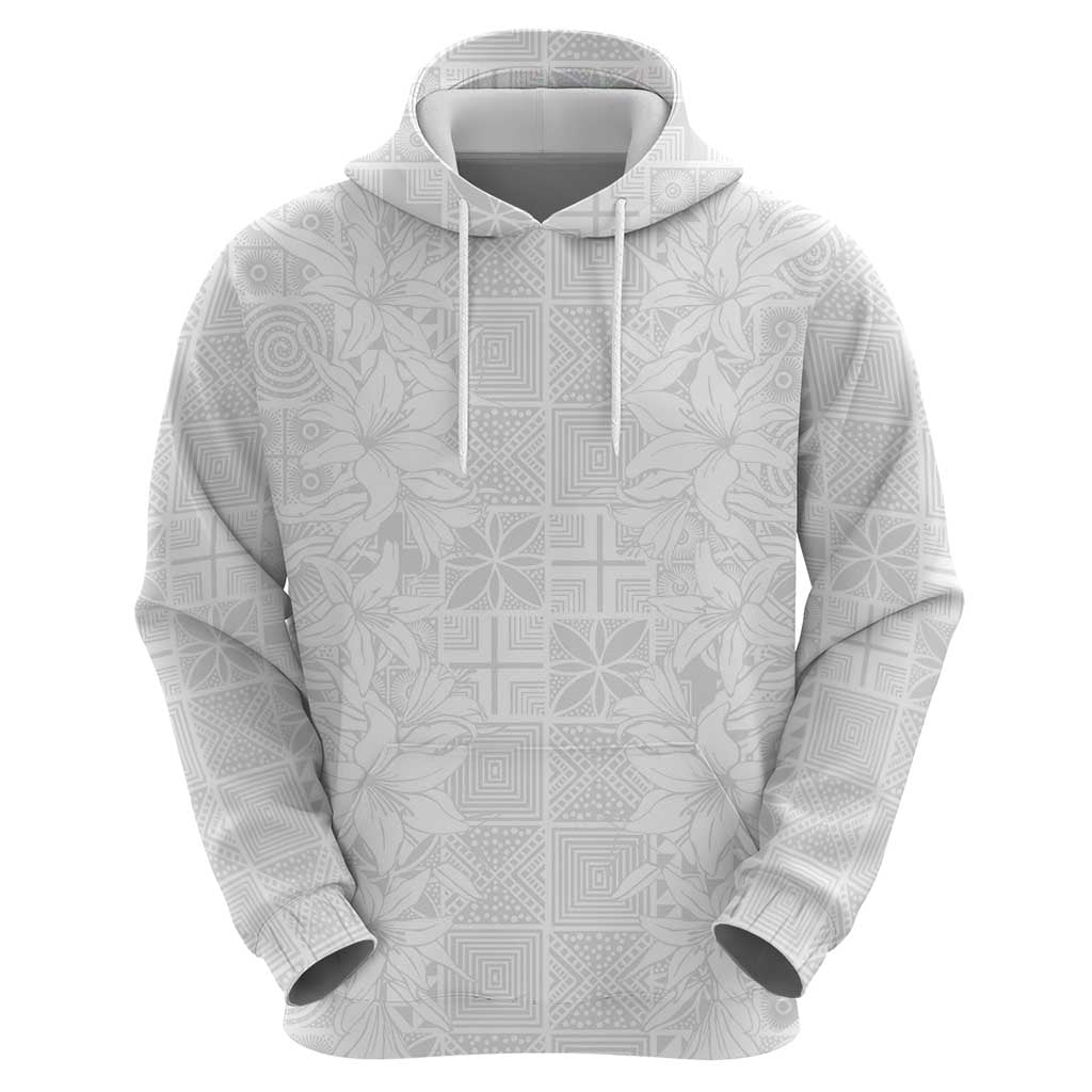 Nigeria Osun-Osogbo Festival Hoodie White Lily Lei With Yoruba Pattern LT15