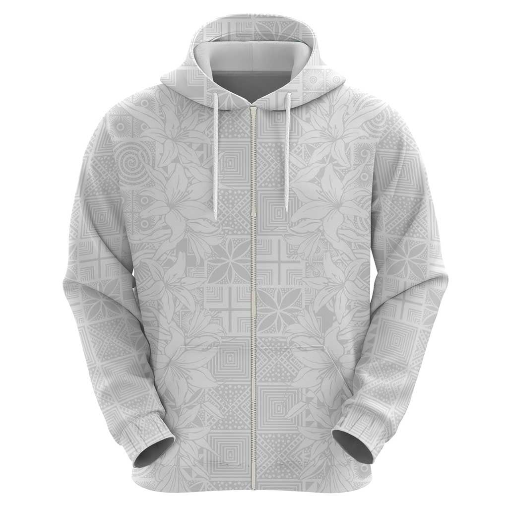 Nigeria Osun-Osogbo Festival Hoodie White Lily Lei With Yoruba Pattern LT15