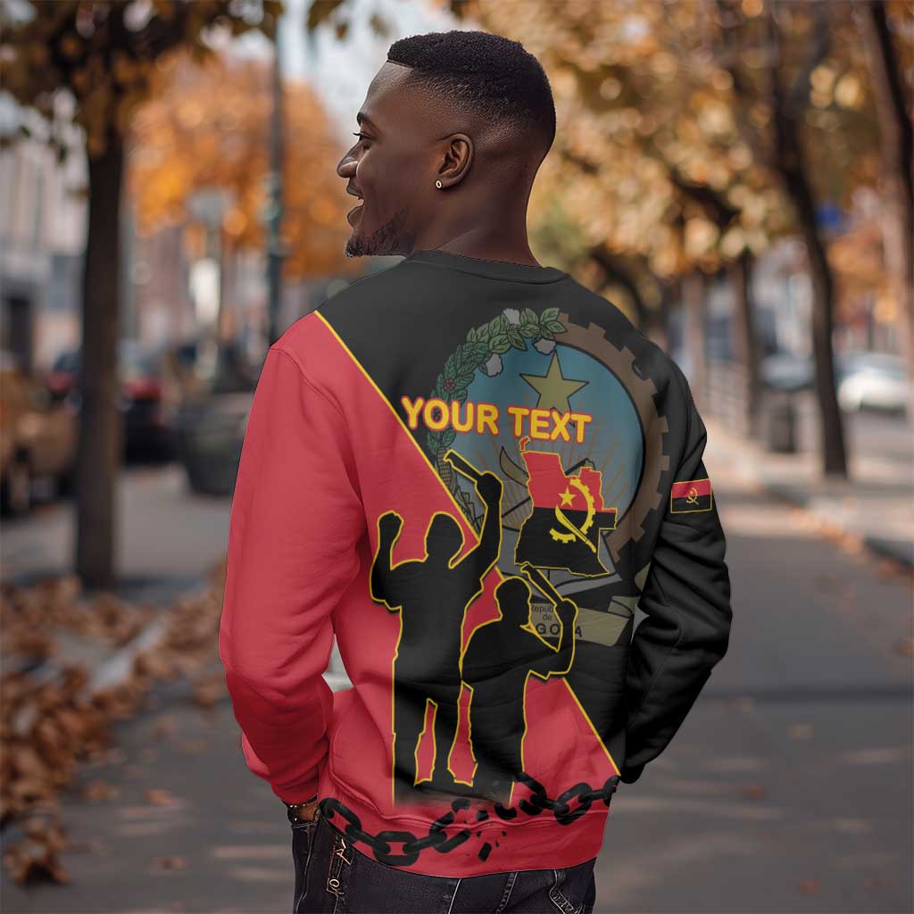 Personalized 4 De Fevereiro Angola Sweatshirt Coat Of Arms Style LT15