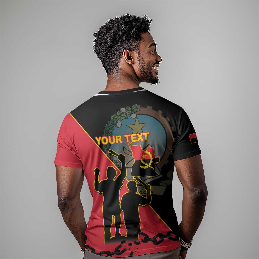 Personalized 4 De Fevereiro Angola T shirt Coat Of Arms Style LT15
