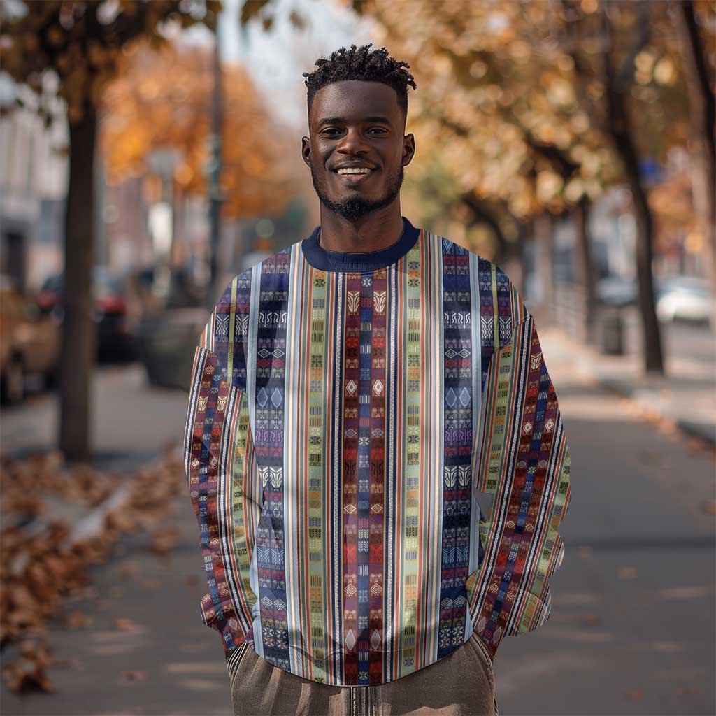 Lamba Mpanjaka Malagasy Traditional Pattern Sweatshirt LT15