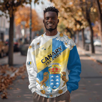 Personalized Canary Islands Sweatshirt Coat Of Arms Argyranthemum Frutescens LT15