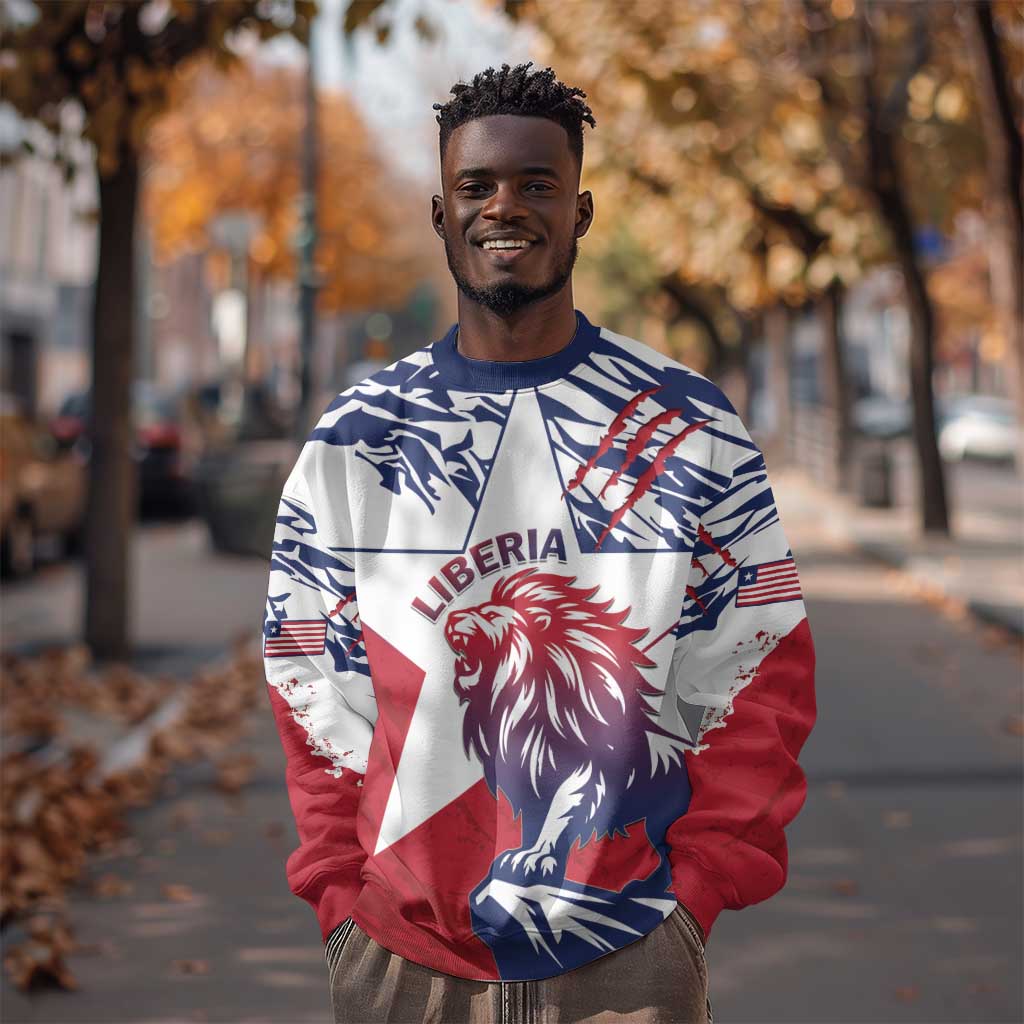 Personalised Afro Liberia Sweatshirt African King Lion - Grunge Style LT15