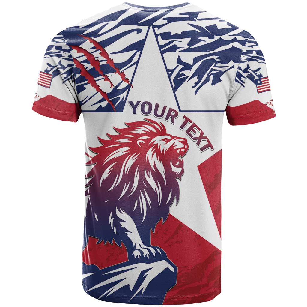 Personalised Afro Liberia T shirt African King Lion - Grunge Style LT15