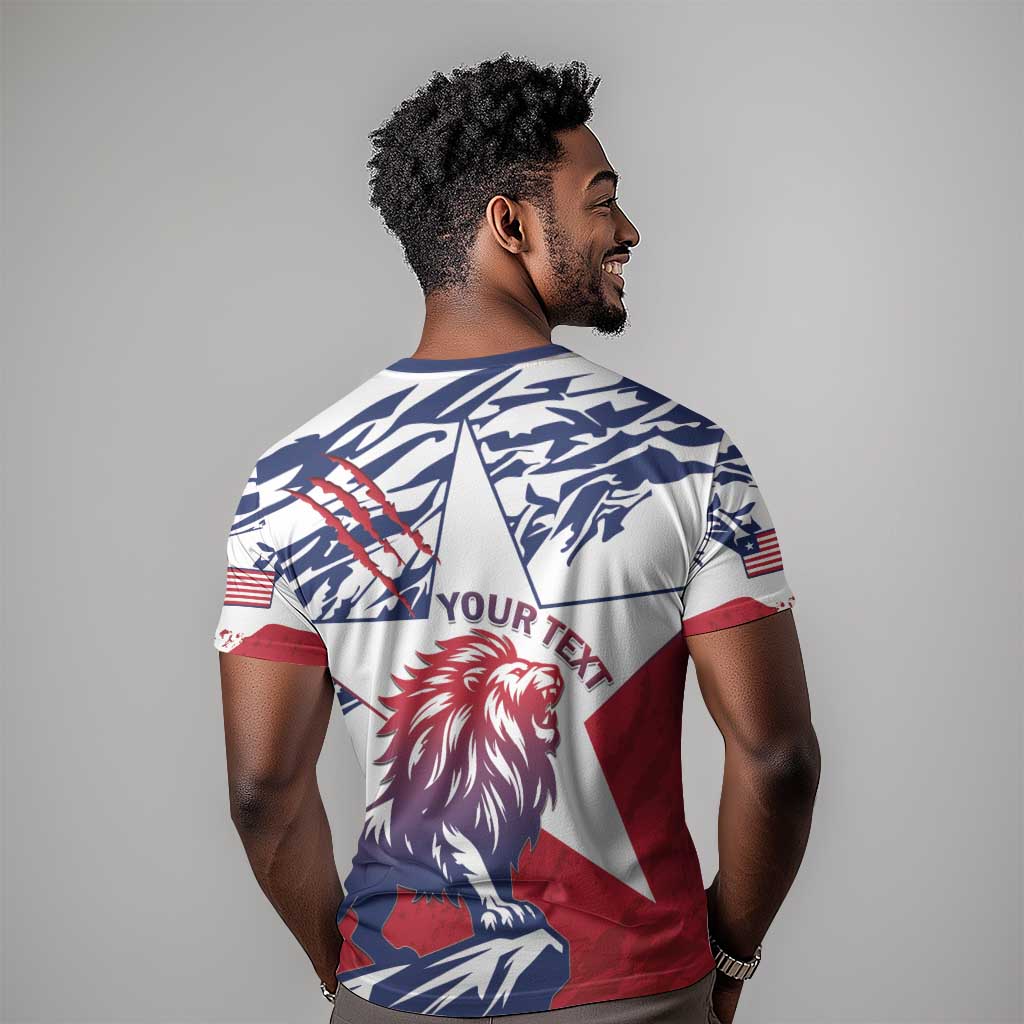 Personalised Afro Liberia T shirt African King Lion - Grunge Style LT15
