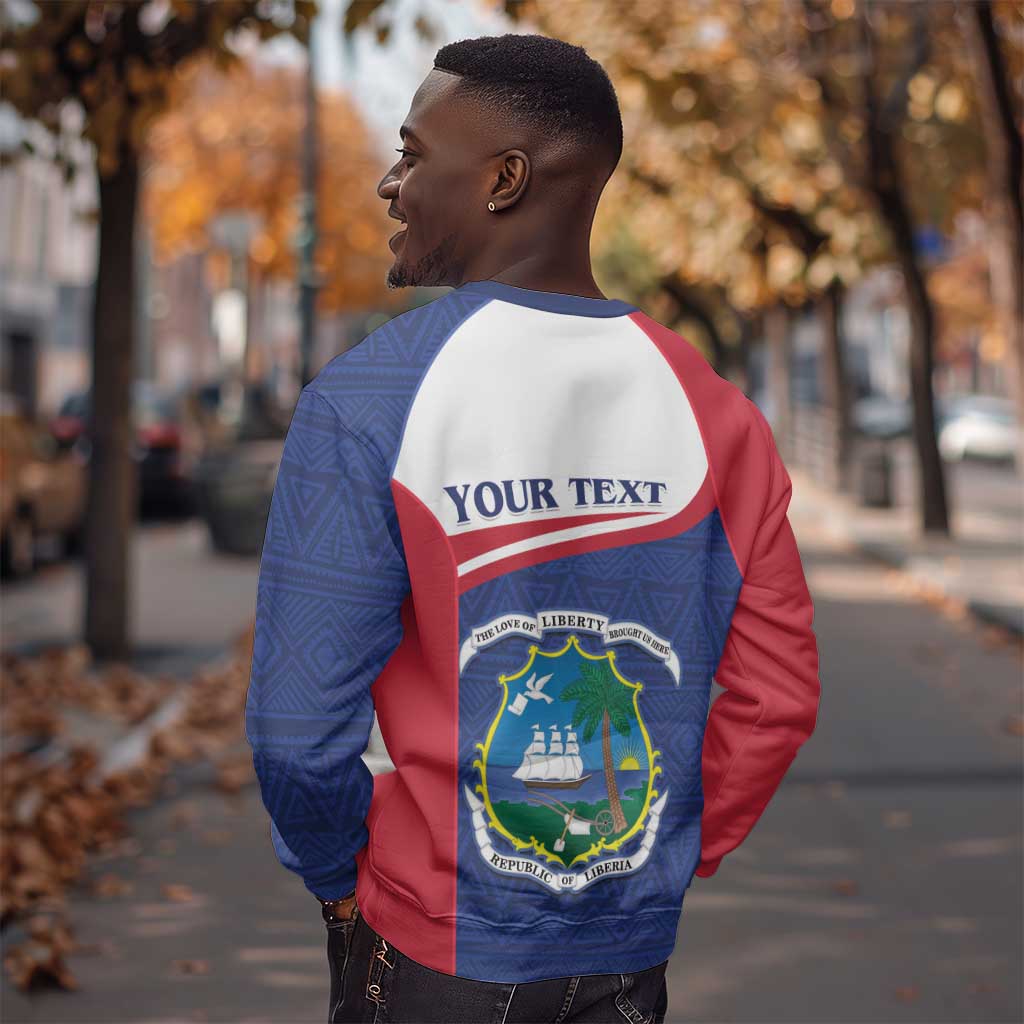 Personalised Liberia African Sweatshirt Coat Of Arms Flag LT15