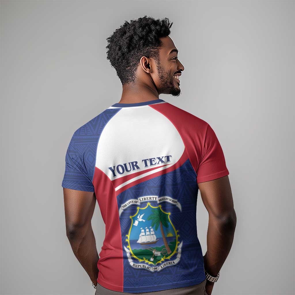 Personalised Liberia African T shirt Coat Of Arms Flag LT15