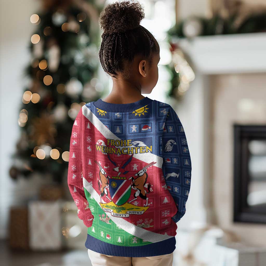 Afro Namibia Kid Ugly Christmas Sweater Coat Of Arms Christmas Style LT15