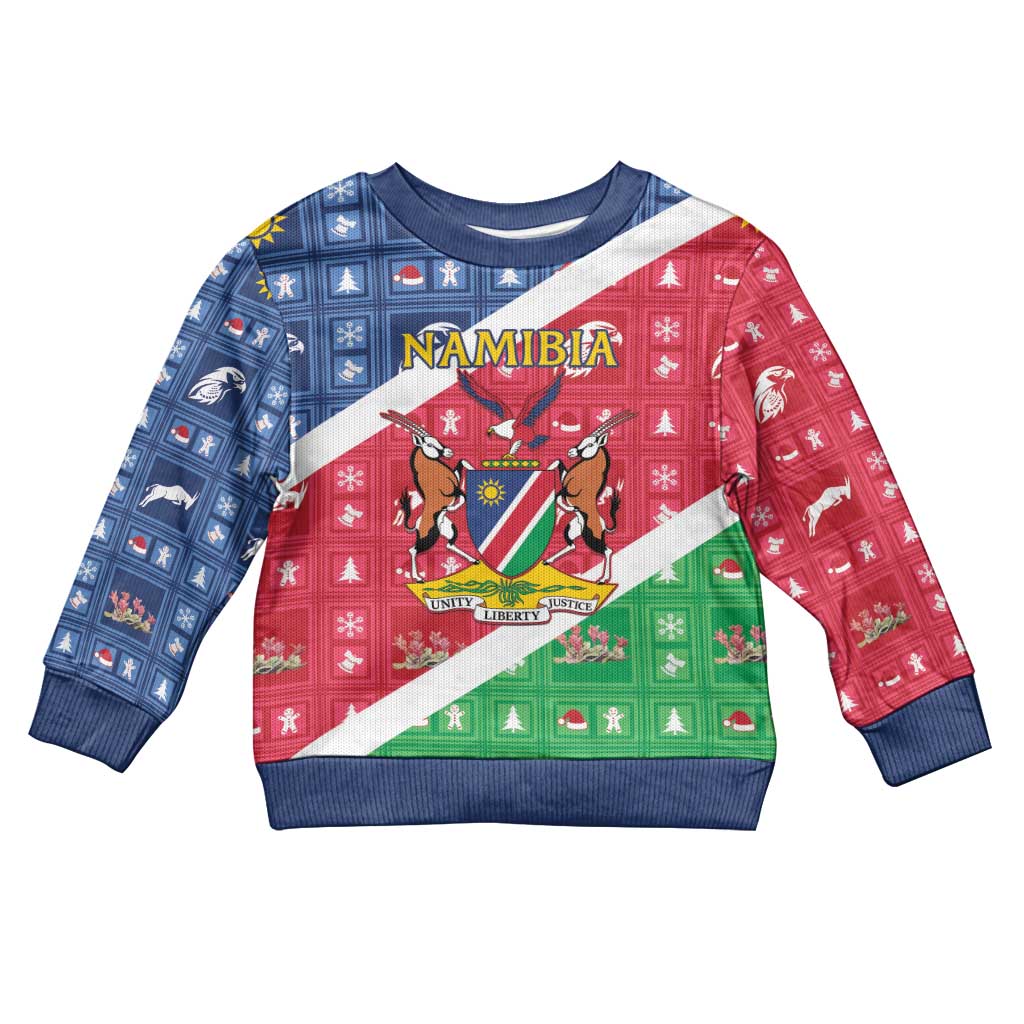 Afro Namibia Kid Ugly Christmas Sweater Coat Of Arms Christmas Style LT15