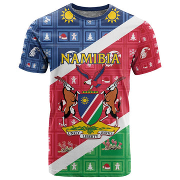Afro Namibia T shirt Coat Of Arms Christmas Style LT15