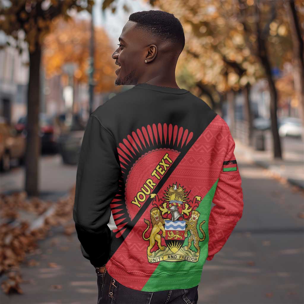 Personalized Afro Malawi Sweatshirt Coat Of Arms - Southeastern Africa Pattern LT15