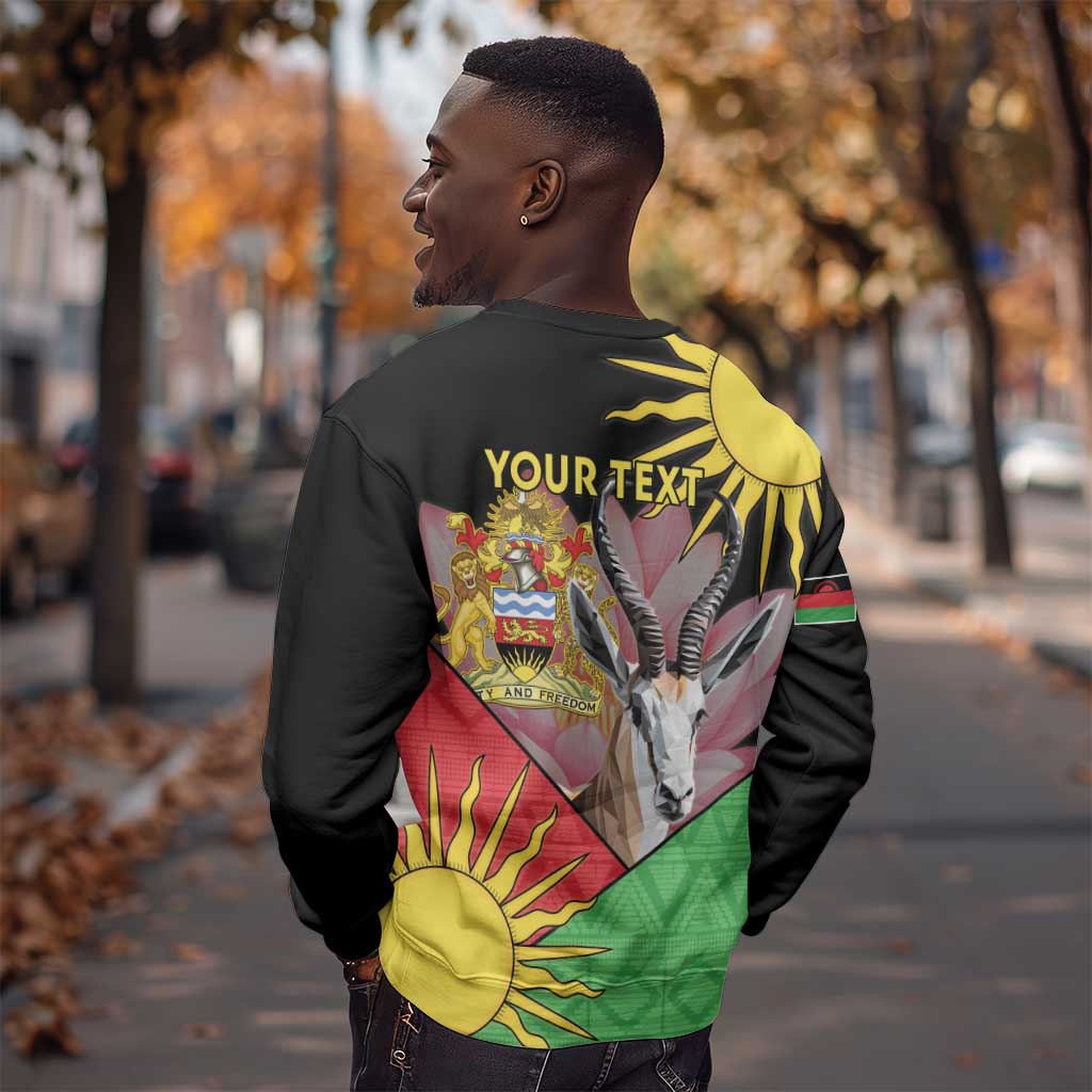Personalized Africa Malawi Sweatshirt Thomsons Gazelle With Lotus LT15