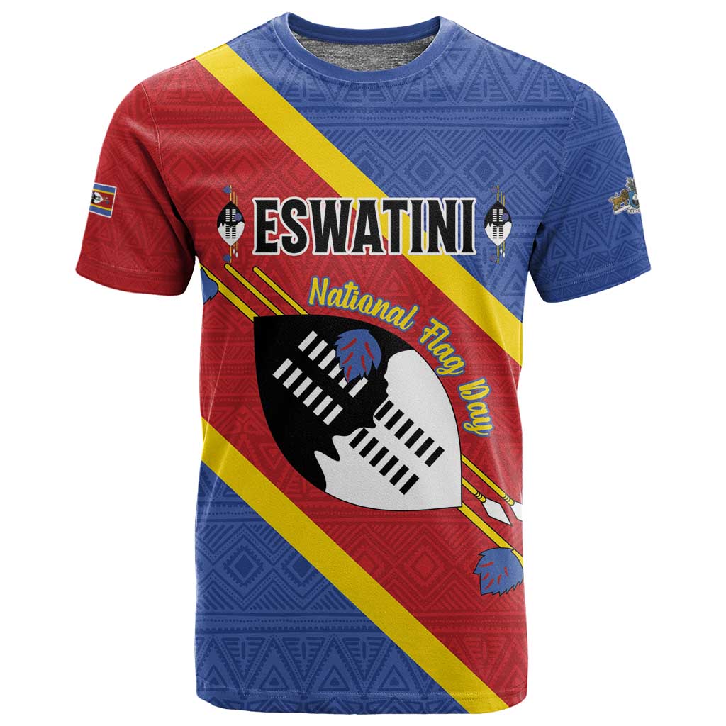 Personalized Happy Swaziland National Flag Day T shirt Nguni Shield Flag Style - African Pattern LT15