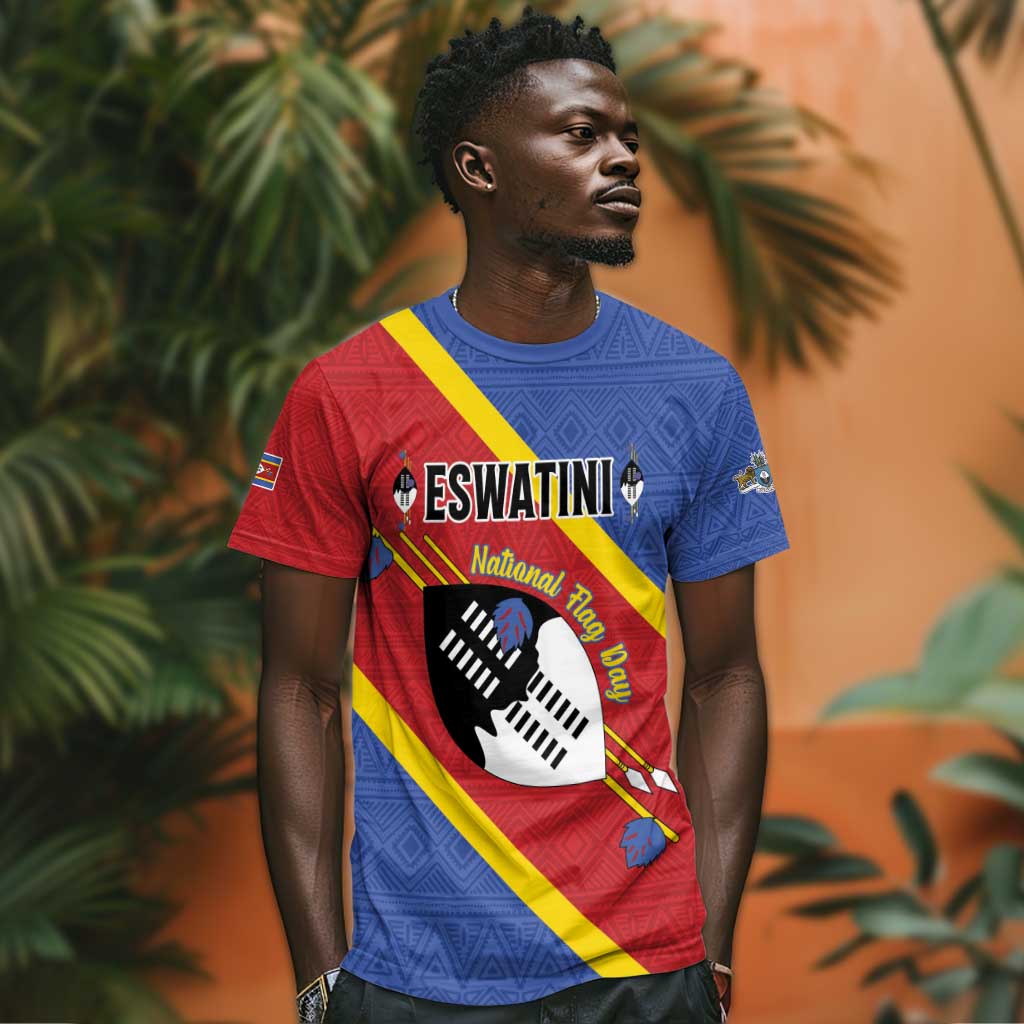 Personalized Happy Swaziland National Flag Day T shirt Nguni Shield Flag Style - African Pattern LT15
