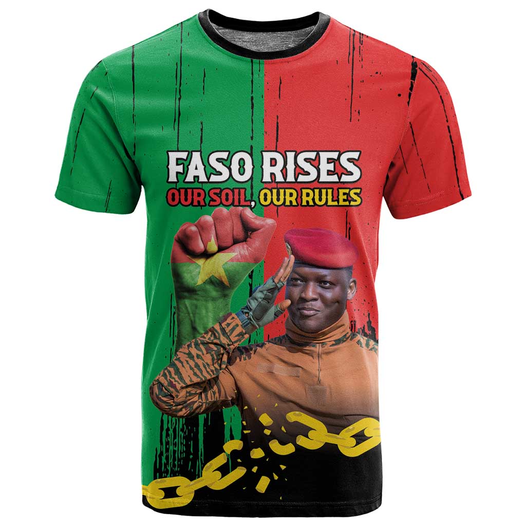 Faso Rises Our Soil Our Rules T shirt Ibrahim Traore Revolutionary Spirit LT15