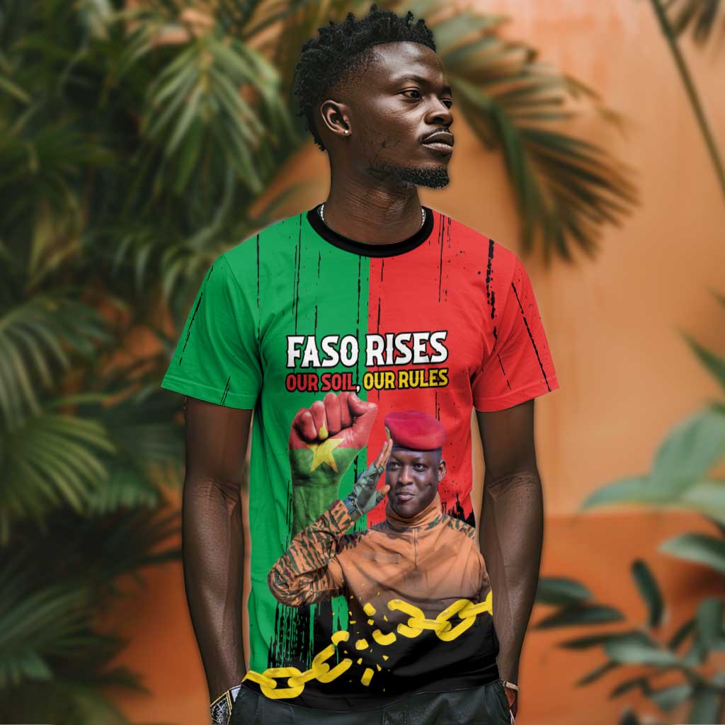 Faso Rises Our Soil Our Rules T shirt Ibrahim Traore Revolutionary Spirit LT15