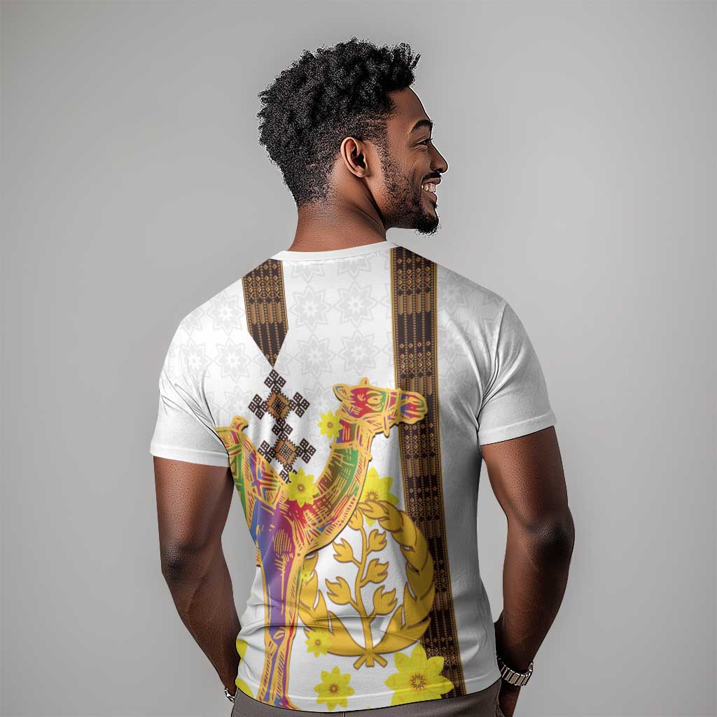 Melkam Enkutatash Eritrean T shirt Camel With Habesha Tilet Pattern LT15