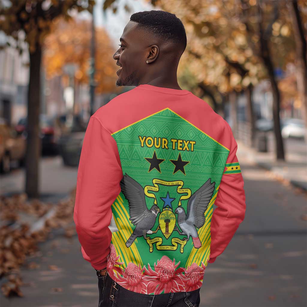 Personalized Afro Sao Tome and Principe Sweatshirt Coat Of Arms - African Pattern LT15