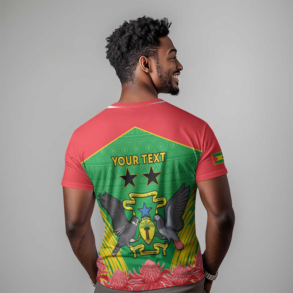 Personalized Afro Sao Tome and Principe T shirt Coat Of Arms - African Pattern LT15