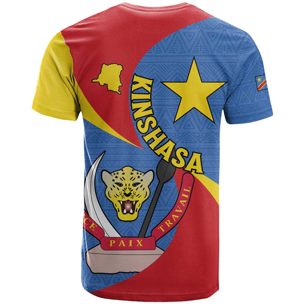 Congo-Kinshasa Independence Day T shirt Coat Of Arms - African Pattern LT15