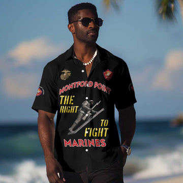 African American Heroes Hawaiian Shirt Montford Point Marines - Black LT15