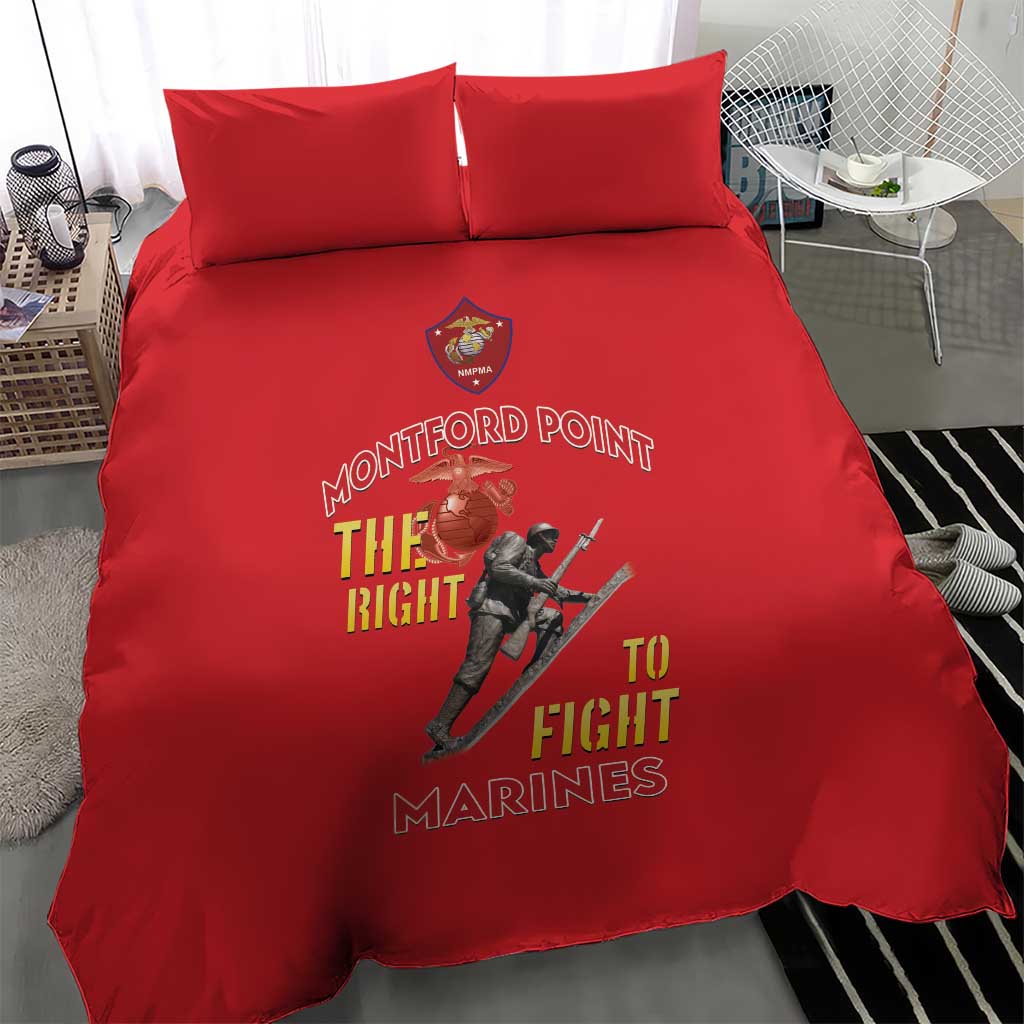 African American Heroes Bedding Set Montford Point Marines - Red LT15