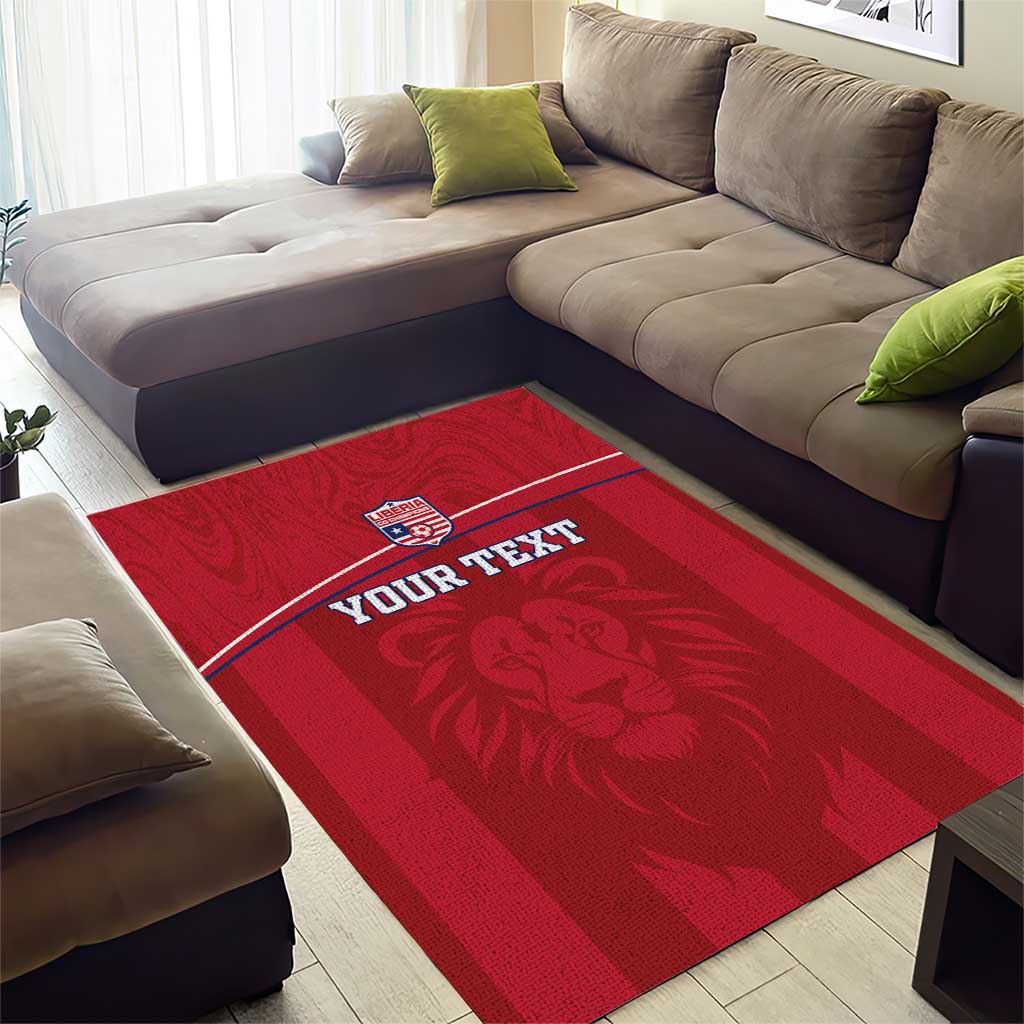 Custom Liberia Area Rug Football Lion Mascot - Red LT15