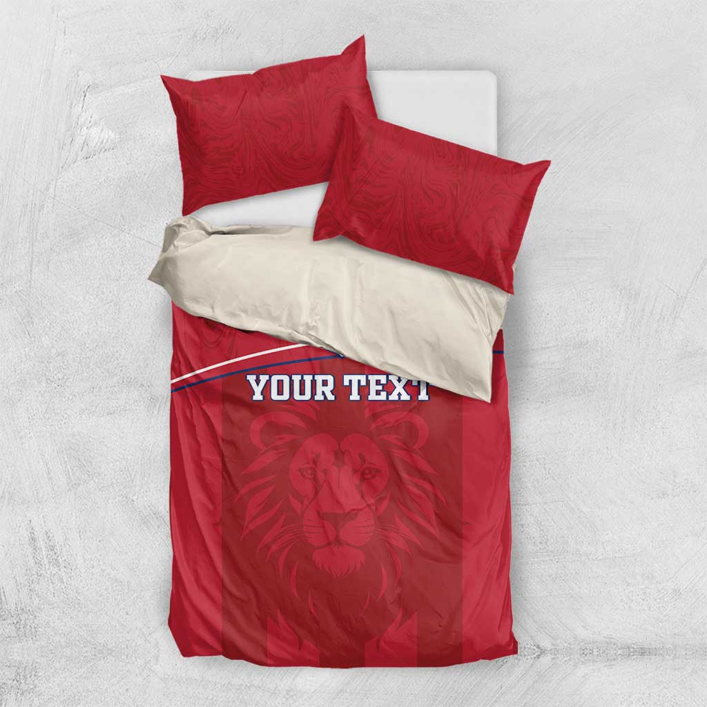 Custom Liberia Bedding Set Football Lion Mascot - Red LT15