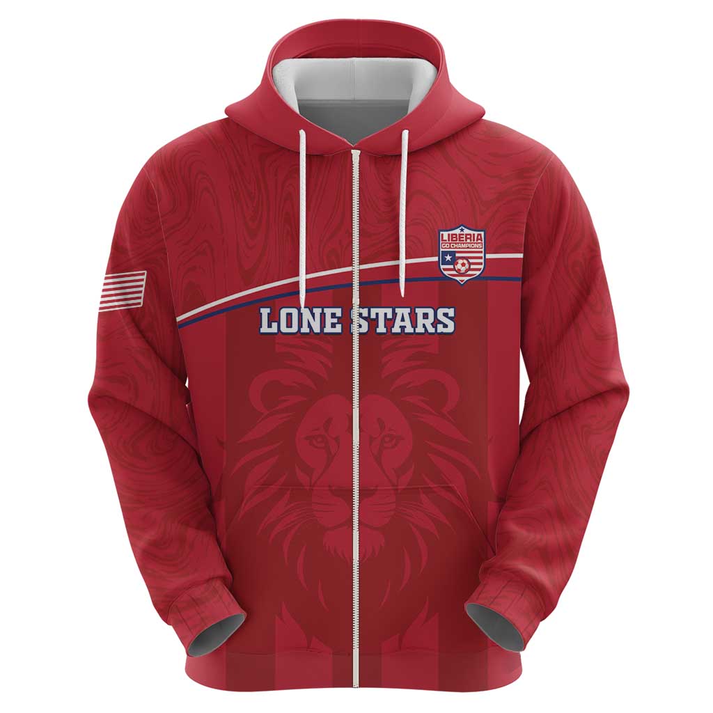 Custom Liberia Football Hoodie Lion Mascot - Red LT15