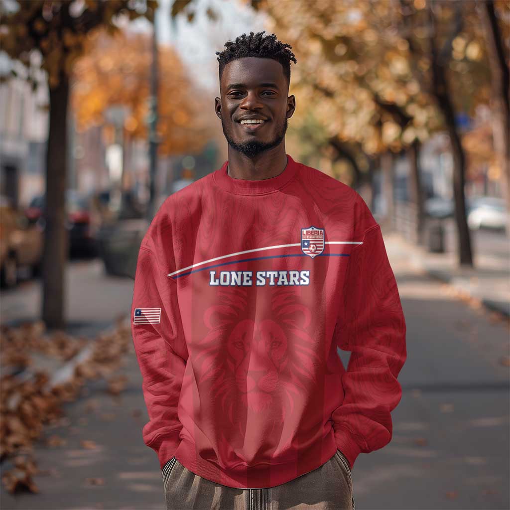 Custom Liberia Sweatshirt Football Lion Mascot - Red LT15