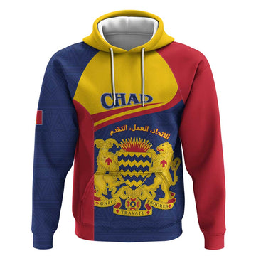 Personalised Chad Hoodie Coat Of Arms - African Pattern LT15