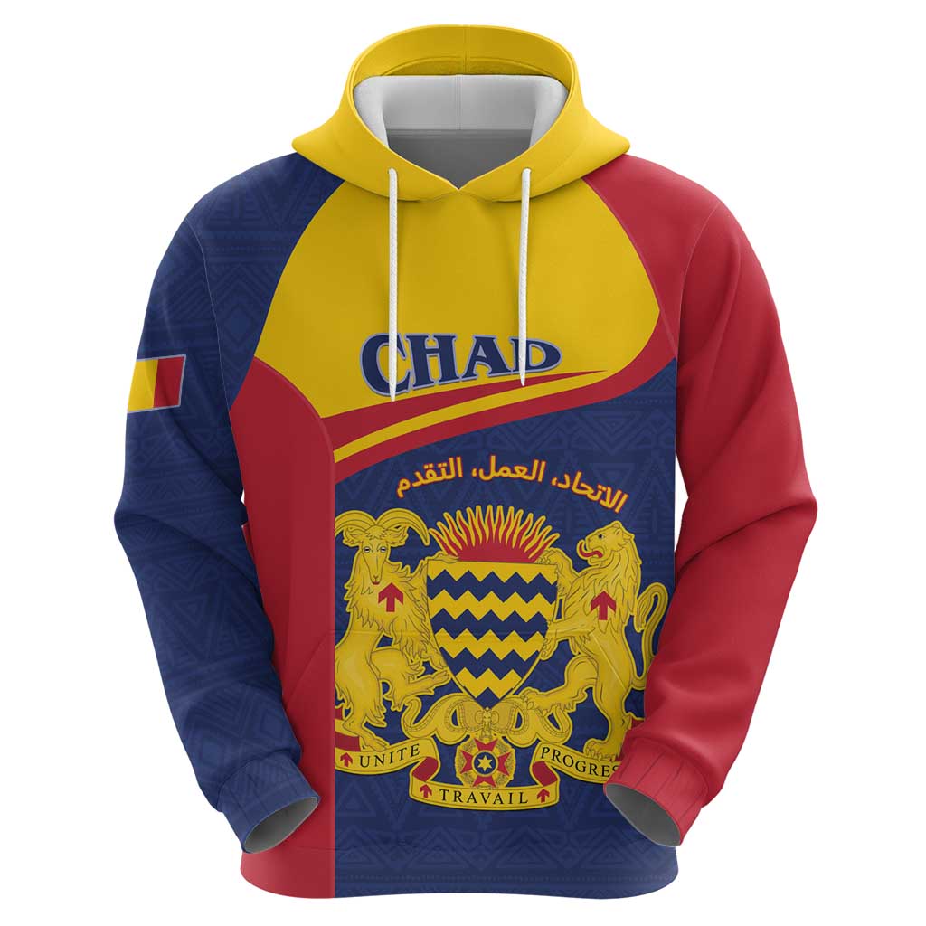 Personalised Chad Hoodie Coat Of Arms - African Pattern LT15