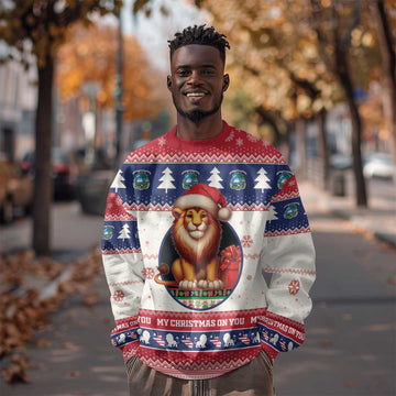 Liberia Christmas Sweatshirt African Lion Santa LT15