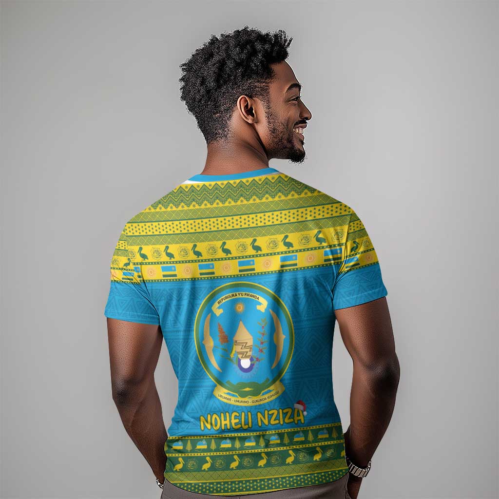 Afro Rwanda Christmas T shirt Noheli Nziza Coat Of Arms - African Pattern LT15