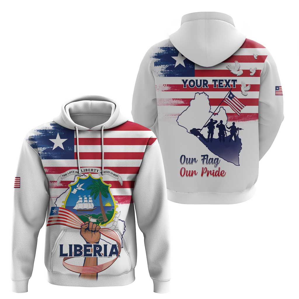 Personalised Liberia Flag Day Hoodie Our Flag Our Pride LT15