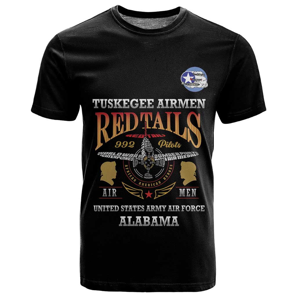 Personalized Red Tails Legacy T shirt WWII Legacy Tribute - Black Color LT15