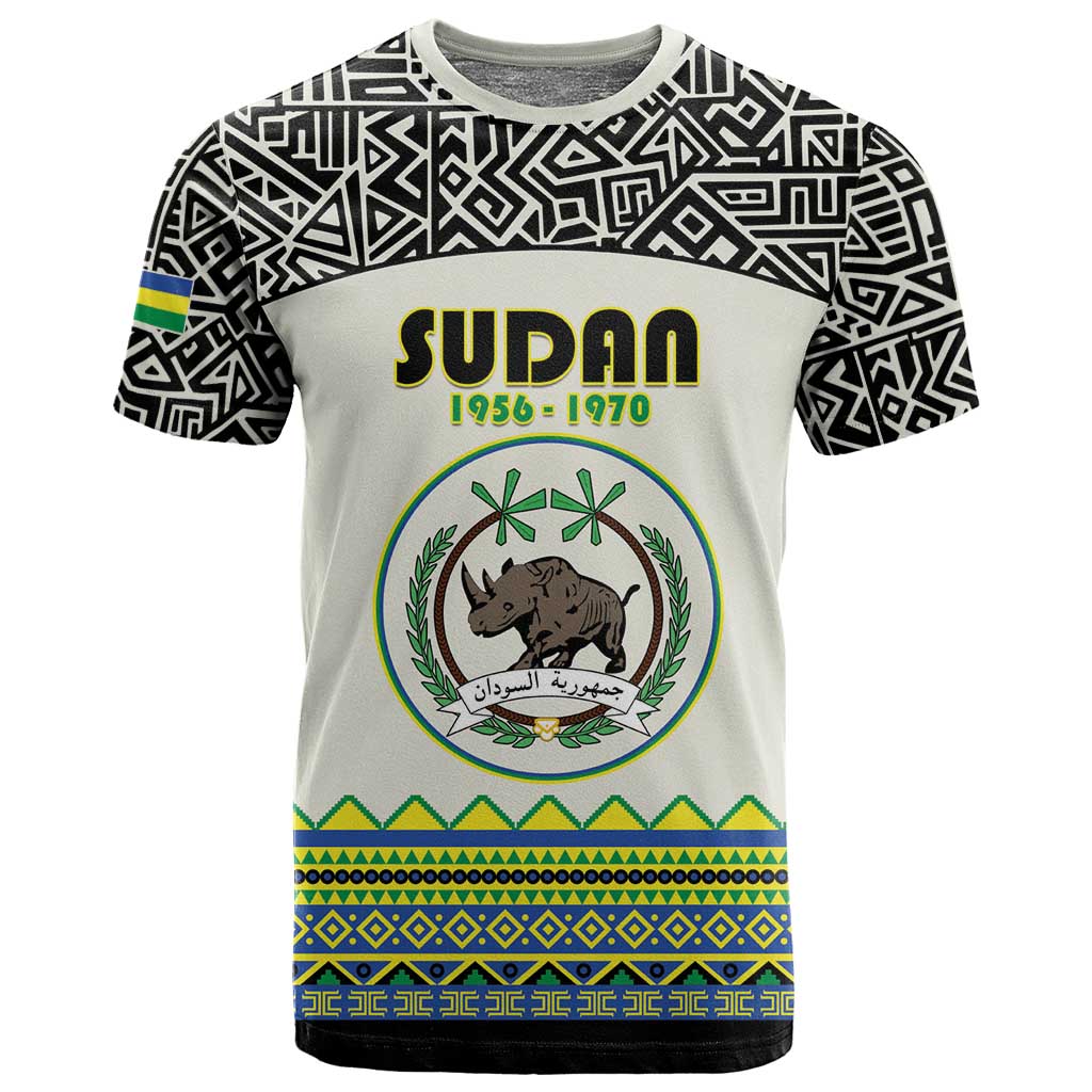 Personalized Sudan T shirt Coat Of Arms 1956-1970 With African Pattern LT15
